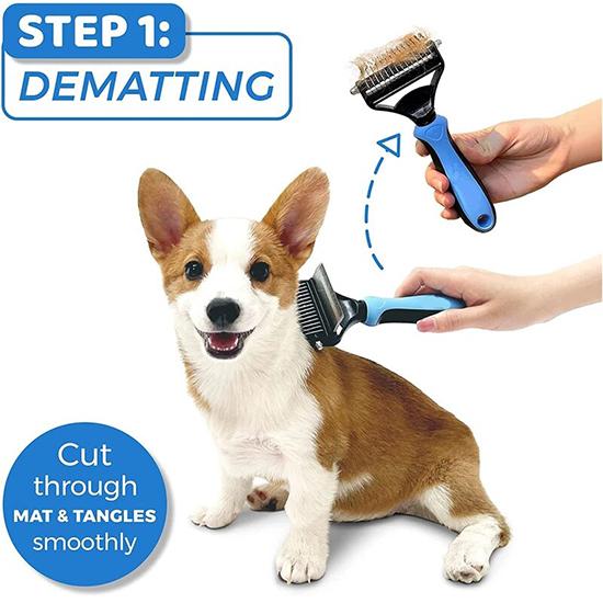 Pet Grooming Cleaning Tool 2 In 1 Pet Shedding Tool Combining Open Knot Hair Removal Hair Comb Hair Removal Comb For Cats Dogs
