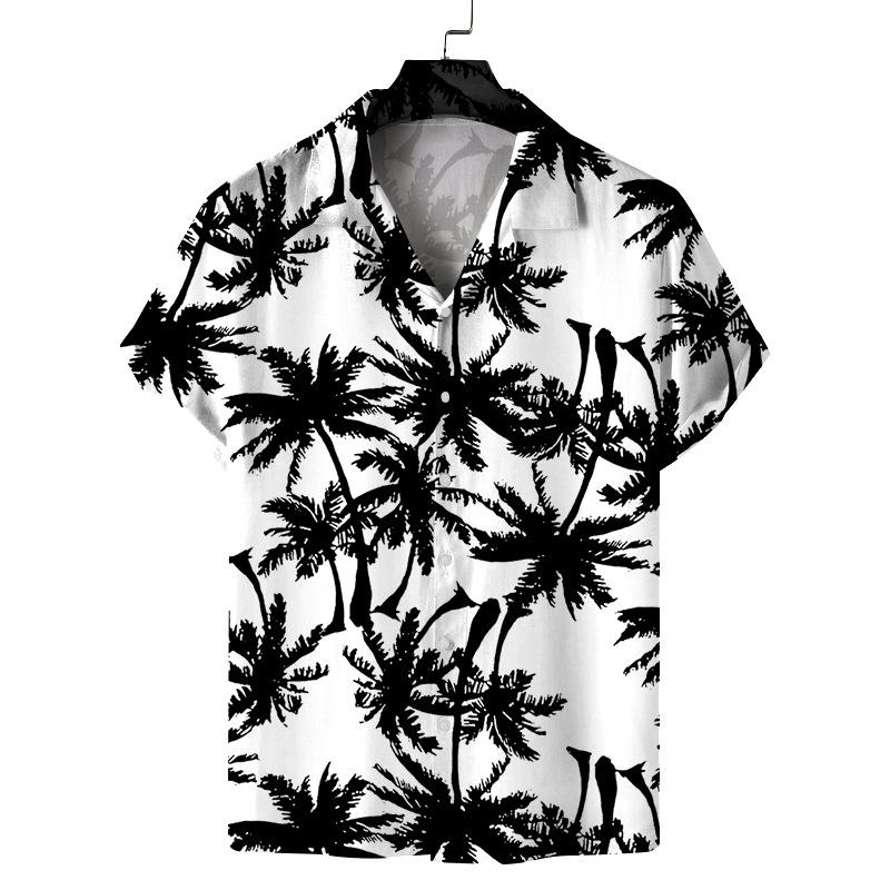 

Летняя мужская повседневная футболка-поло с коротким рукавом и принтом, фрагментированная блузка, рубашка M