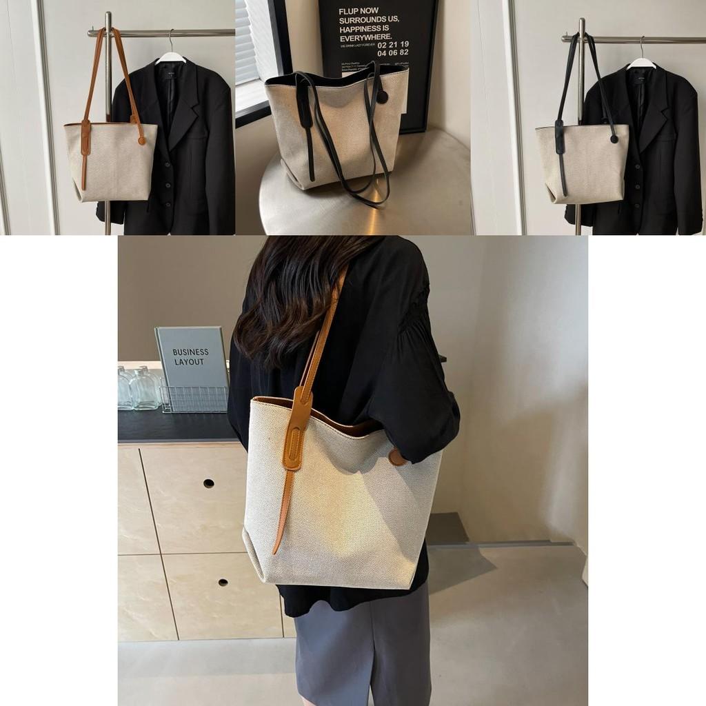 Stylish Large Capacity Canvas Tote Bag For Women Versatile For University Classes