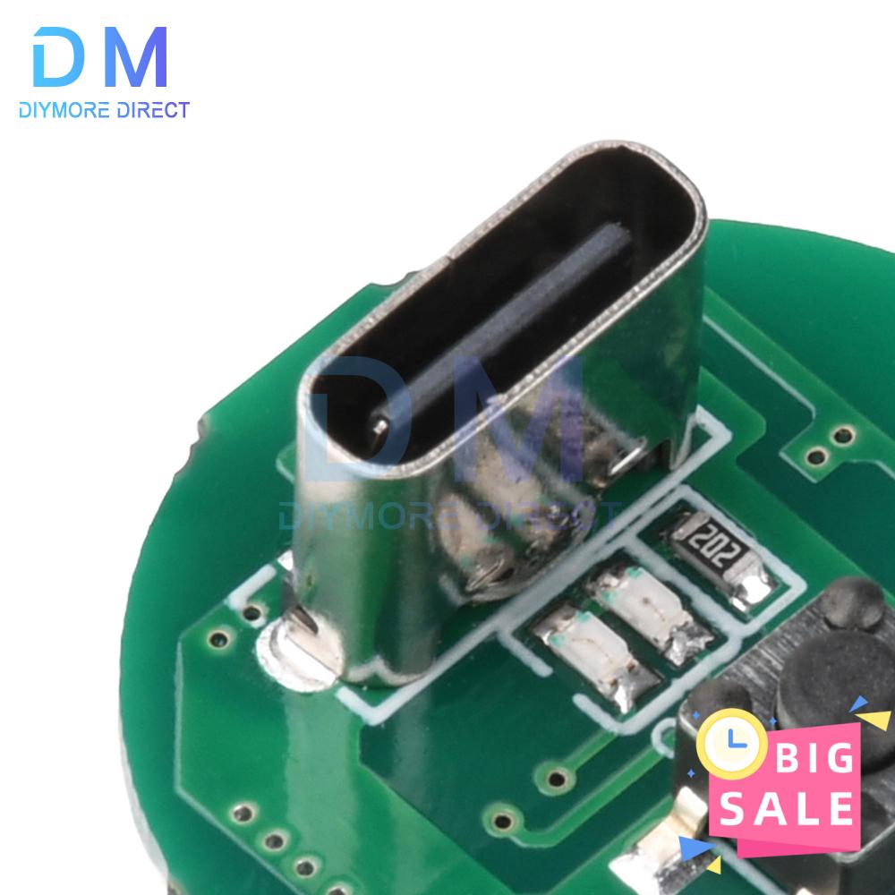 DC 3.2-4.2V 10-20W LED Flashlight Driver Board Type C Charging 1-Mode Constant Current Driver Module for Torch DIY Motor