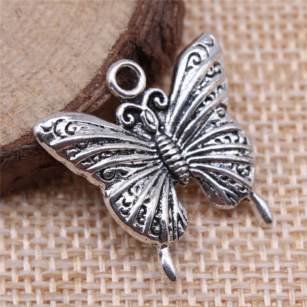 20 Pieces Of 23x23mm Fashionable And Versatile Butterfly Pendant