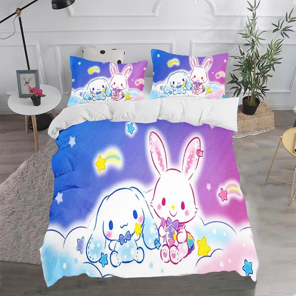 Cinnamoroll Duvet Cover Set Comforter Bedding 3d Children'S Bedding Set 3-Piece 1 Quilt Cover King Size