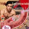 Automatic Retractable Vibrator with Licking Tongue & Fake Penis for Women - Adult Masturbator & Sex Toy