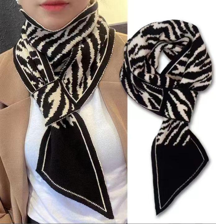 New 130x13cm Flower Korean Version Small Women Scarf Versatile For Autumn Winter, Warm Scarves Angled Party Gift