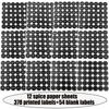 Spice Labels, 432Pcs Spice Labels Stickers 1.4in Waterproof Adhesive Round Preprinted Spice with Blank Label Black Tear Resistant Sticker