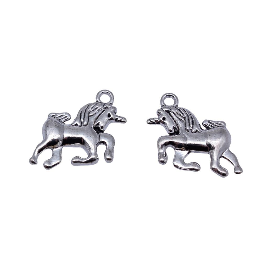 Vintage Unicorn Head Charms Alloy Pendants For Jewelry Making Handmade Craft Supplies