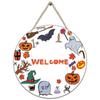 Halloween Decoration Wooden Round Sign Creative Decorative Hanging Tag