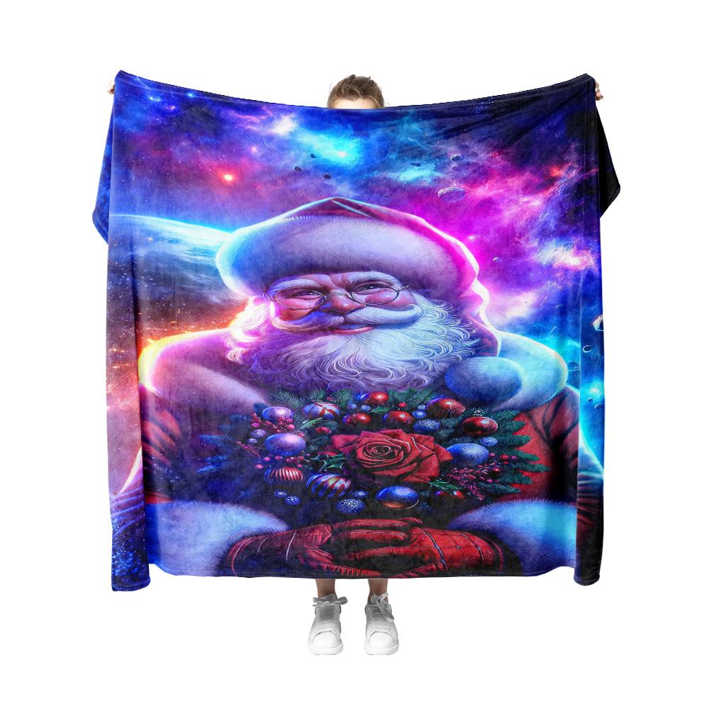Tuniu Santa Claus Galaxy Christmas Blanket Sofa Bed Throw Warm Cozy Gift for Kids Adults