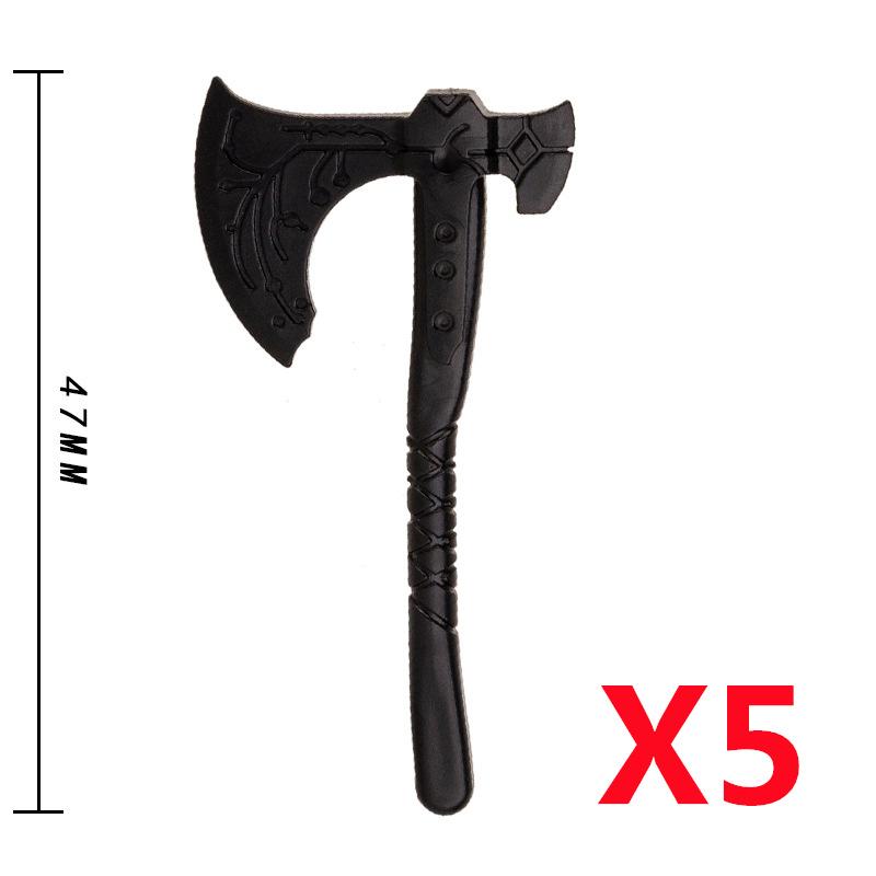 MOC Medieval Military Anime Figures Weapons Building Blocks Toys Soldiers Shield Sword Bow Trident Ax Gun Hammer DIY Gifts K027