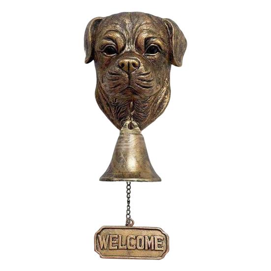 Dog Welcome Bell Vintage Shopkeepers Bell Wall Mounted Dog Door Bell with Welcome Sign for Farmhouse Home Front Door Entrance