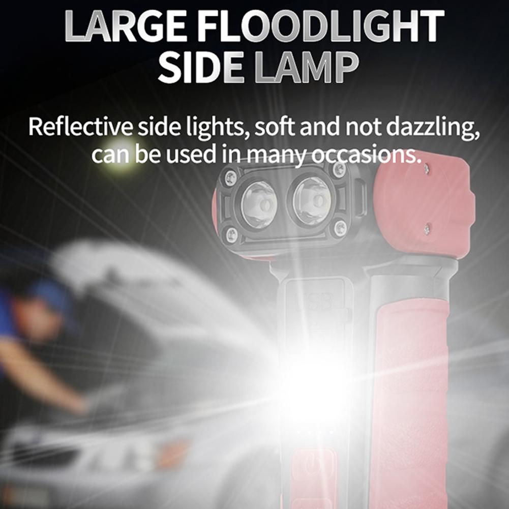 Portable Multifunctional High Power Flashlight Work Light with Magnetic Clip Super Bright Pocket Torch Light LED Mini Keychain