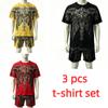 Sommer Freizeit Retro Engelsflügel Aufdruck Rundhals Kurzarm T-Shirt und Shorts Set Herren und Damen T-Shirt Shorts Set