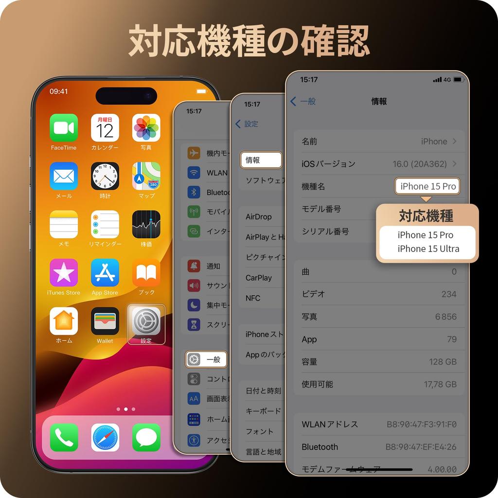 NIMASO Camera Film for iPhone 15 15 Pro Tempered Glass Camera Lens Protector with Black Full Overexposure Compatible with iPhone 15 Pro Set of