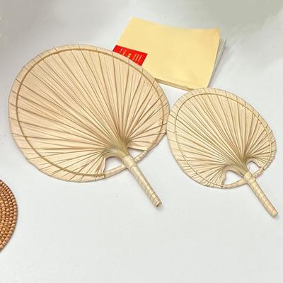 Handmade Bamboo Fan Solid Color Chinese Style Hand Fan Heat Relief Single-blade Handheld Fan with Light Woody Fragrance for Summer Cooling
