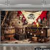 2D flat surface 1-piece pirate-themed photography background suitable for home office outdoor and studio use