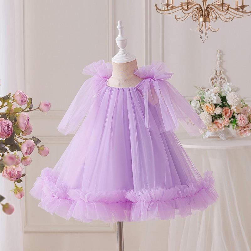 Girls Princess Dress 2026 Floral Tulle Puff Skirt Baby Kids Party