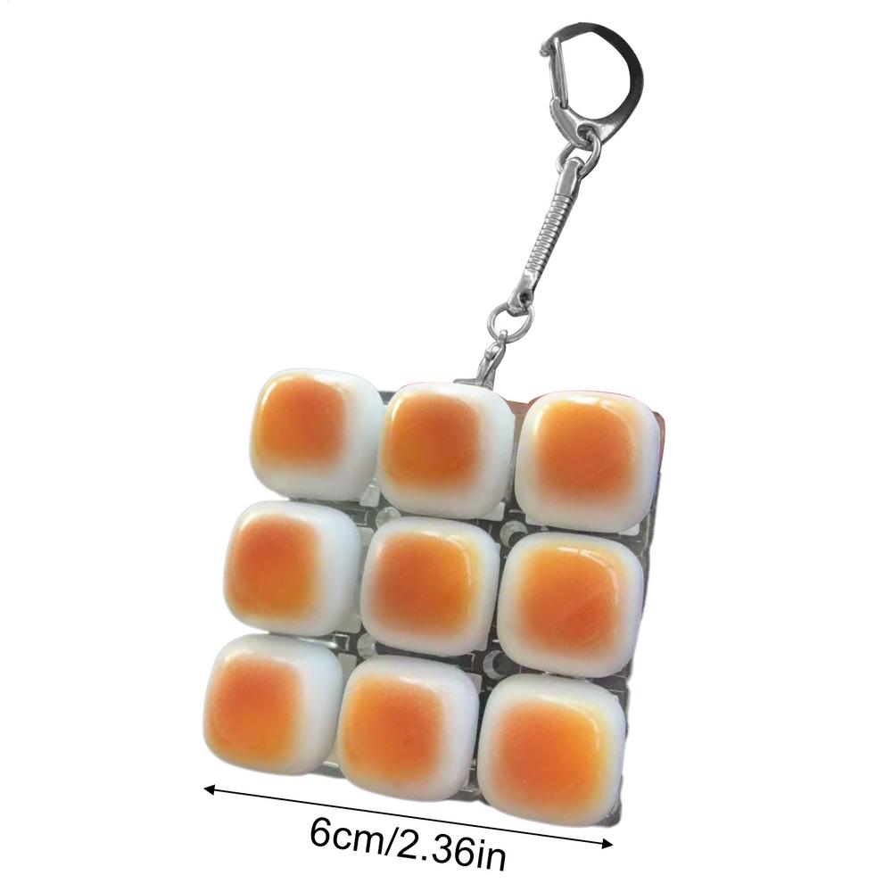 

Fidget Keychain Caramel Bread Design Fidget Keychain DIY Keyboard Keycaps Finger Keyboard Relief Stress Pass The Time Clicker