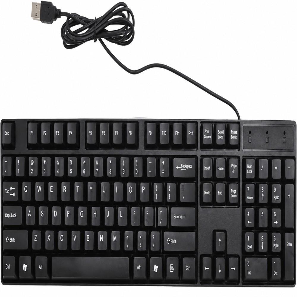 104 Keys Wired Keyboard 1.5m Cable USB Keyboard Stable English Keyboard Home