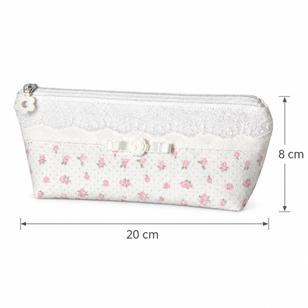 Large Capacity Pen Bag Lace Floral Design Stationery Organizer Fresh Pencil Case Gift