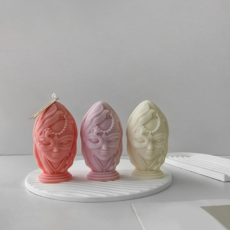 Silicone Crafts Moulds Candle Making Moulds Beauty Face Shaped Silicone Figure Mold Perfect Gift for Enthusiasts