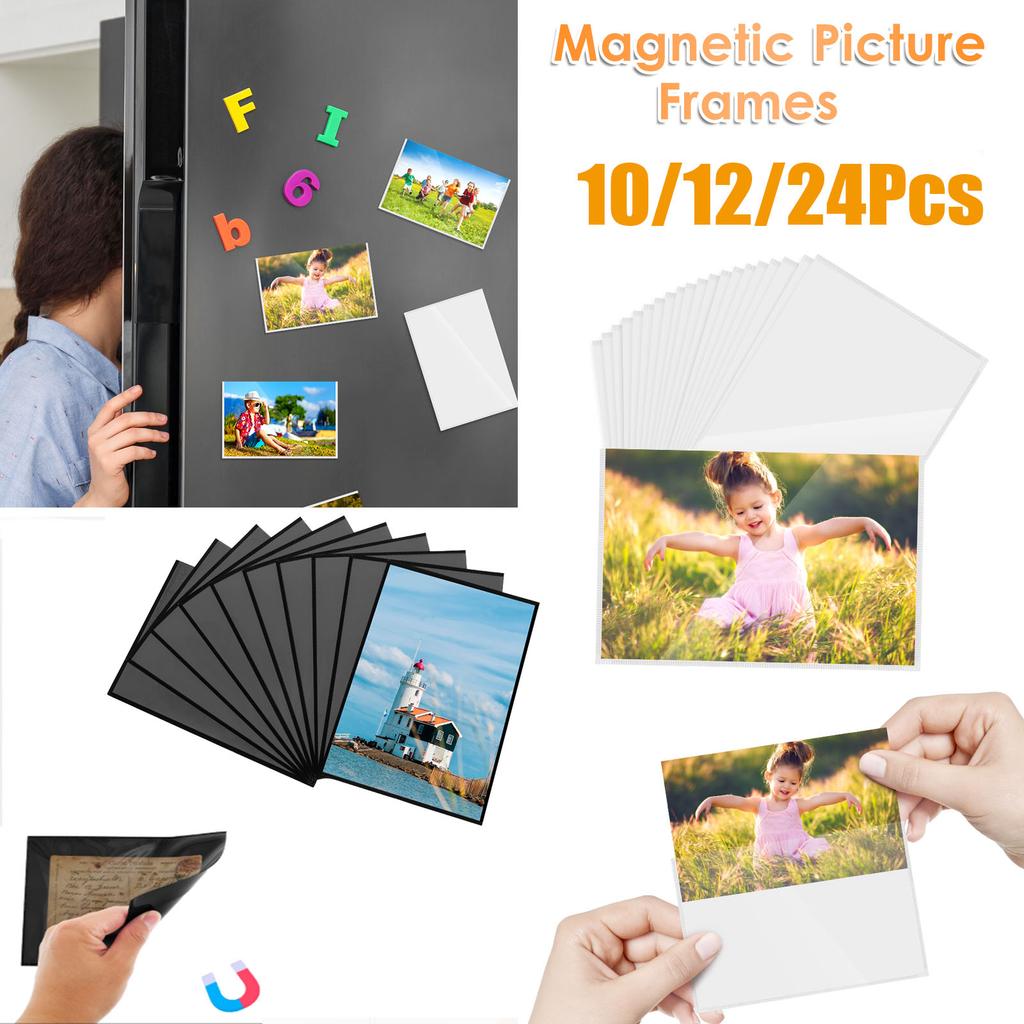 Magnetic Picture Frames Magnet Photo Frame Pockets Postcard Holder Decorations for Refrigerator,Fridge,Locker,Office Cabinet