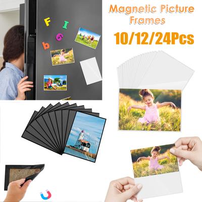 Magnetic Picture Frames Magnet Photo Frame Pockets Postcard Holder Decorations for Refrigerator,Fridge,Locker,Office Cabinet