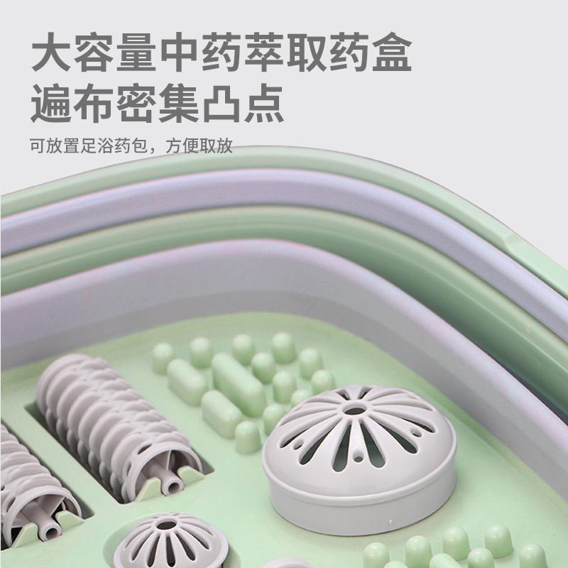 Folding foot bath with one key switch, constant temperature system, water and electricity separation, foot bath device