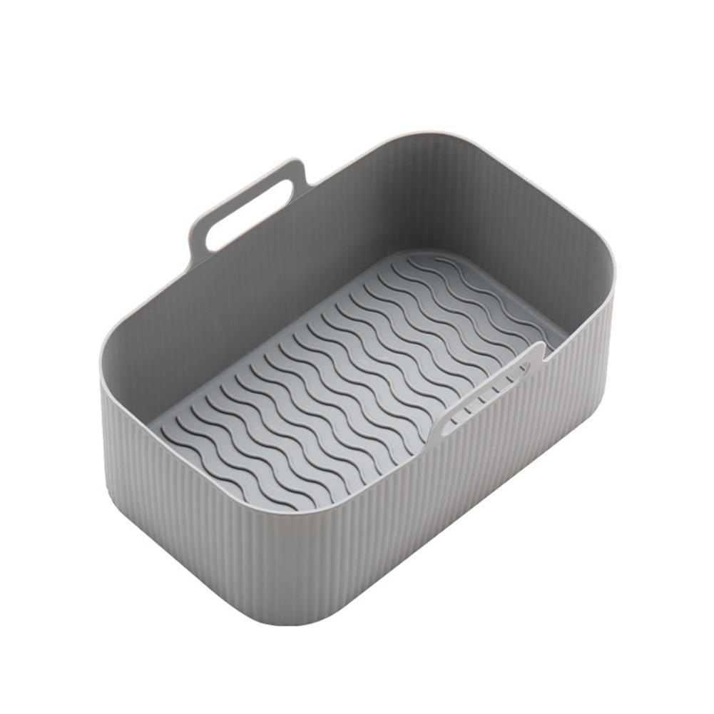 

Силиконовый горшок для фритюрницы, многоразовый противень для духовки, можно мыть в посудомоечной машине, сменная подкладка для корзины фритюрницы для кухни из пергаментной бумаги светло-серый
