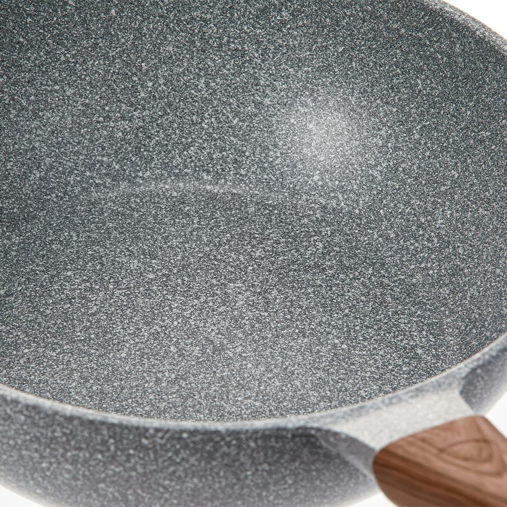 CAINZ IH-Compatible Stone Marble Frying Pan, 22cm Deep