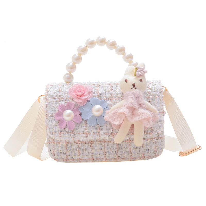 Children's Small Xiaoxiangfeng Pearl Handbag, Girl's Princess Cross-body Fashion Bag