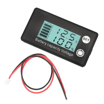 Compteur de batterie LCD 2 fils Pourcentage Voltmètre de batterie pour batterie lithium-acide 768V(blanc