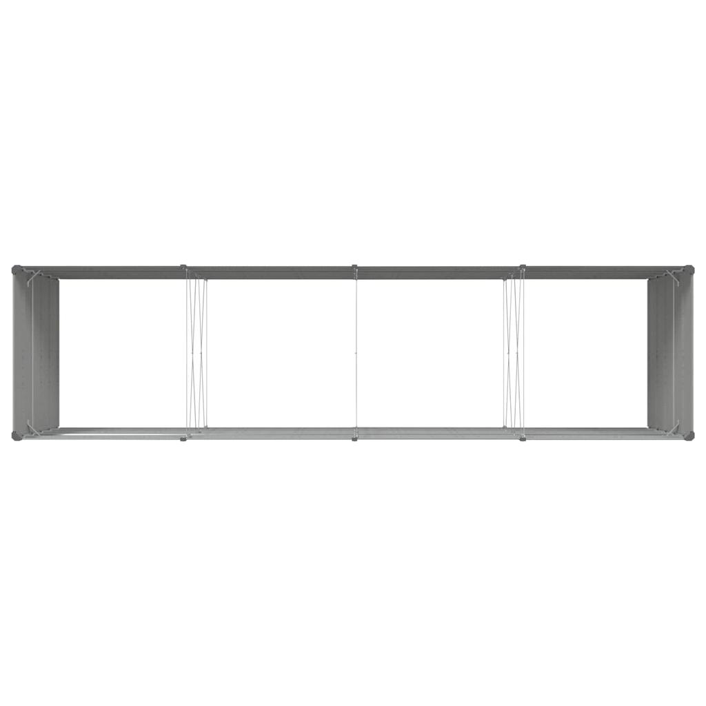 Planter Light Grey 385 X 100 X 75 Cm Galvanized Steel