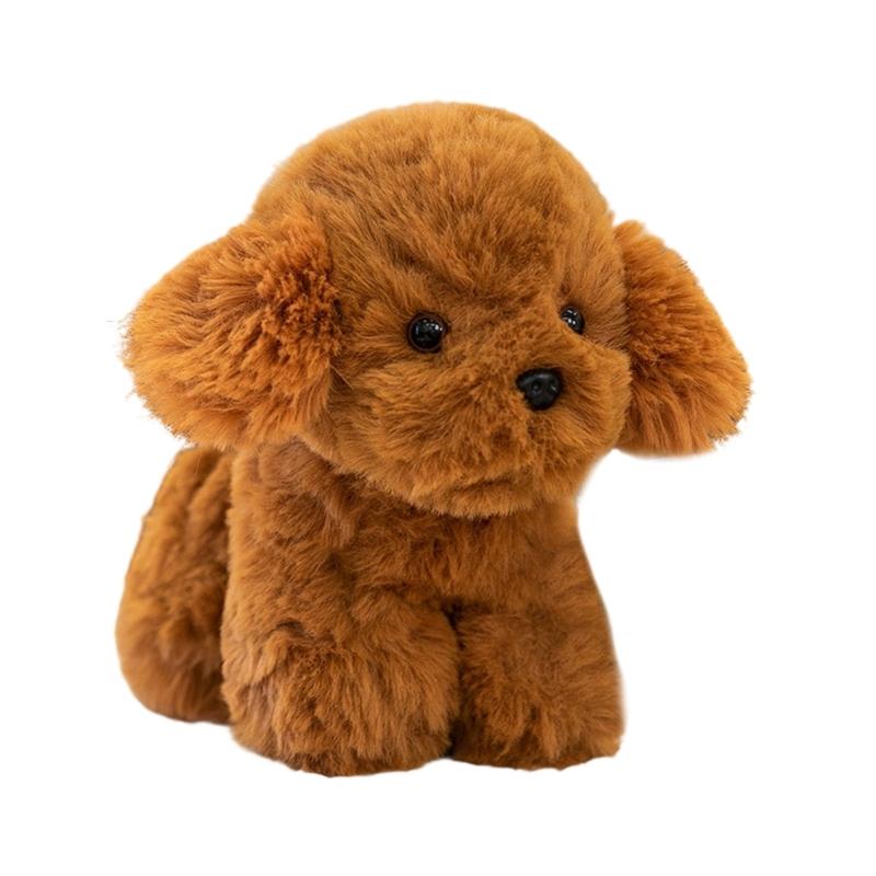 Bear Dog Plush Toy Soft Even Filling Cotton Durability For Kids Companionship Office Desk Decoration