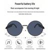 AI Smart Glasses with Bluetooth Calling & Music, Retro Oval Frame Sunglasses, Black Technology
