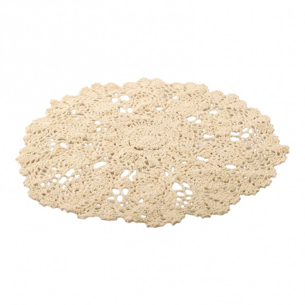 Placemat Table Mat Retro Hollow Round Doilies Home Kitchen Decor Display