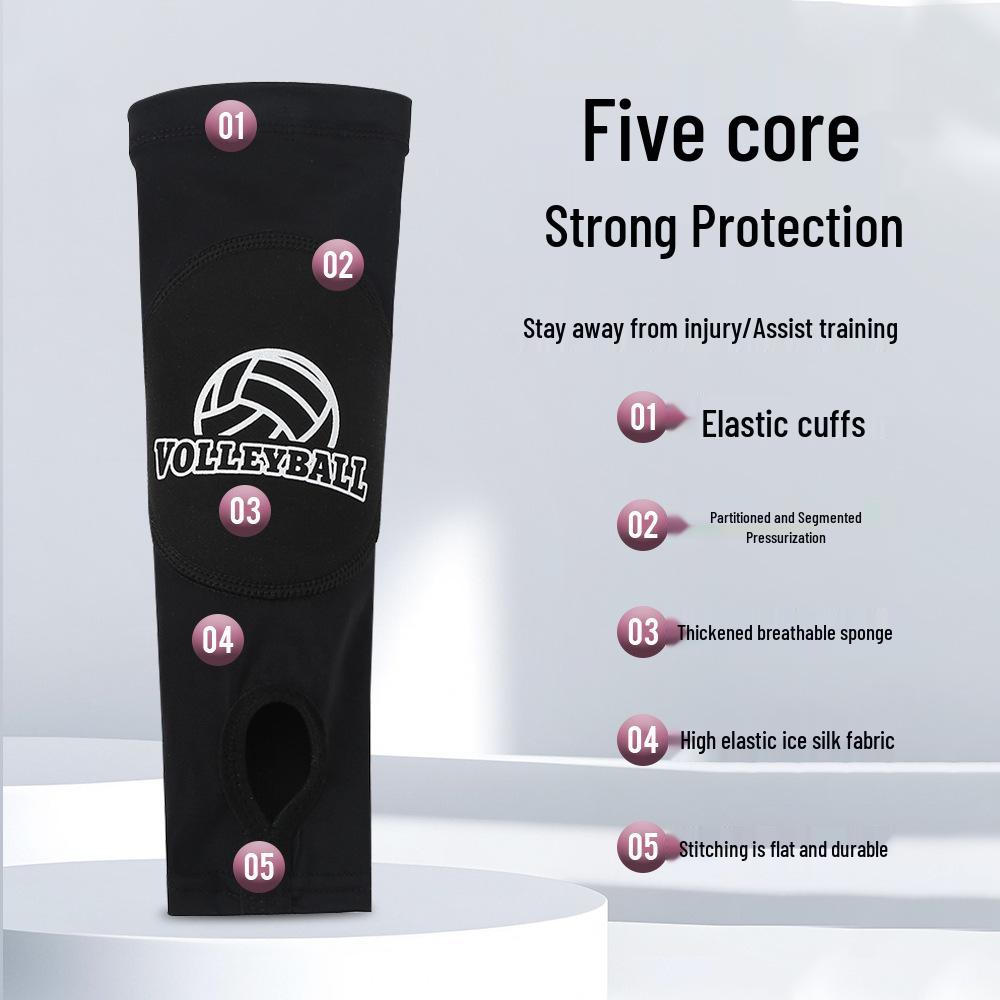 Volleyball Arm Guards: Breathable Compression Sleeves with Elastic Anti-Collision Padding.