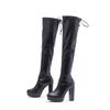 Fashion Fashion Stretch Patent Leather Women Thigh High Boots Autumn Winter Platform Wedge High Heels Over the Knee Modern Booties Shoes