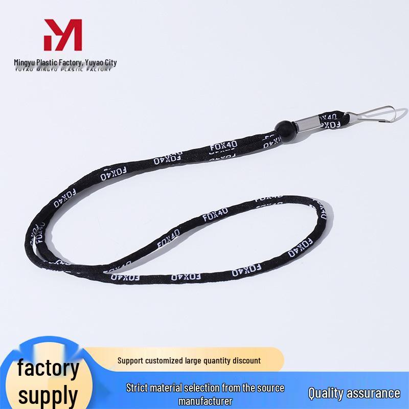 Adjustable Black Fox Referee Whistle with Lanyard