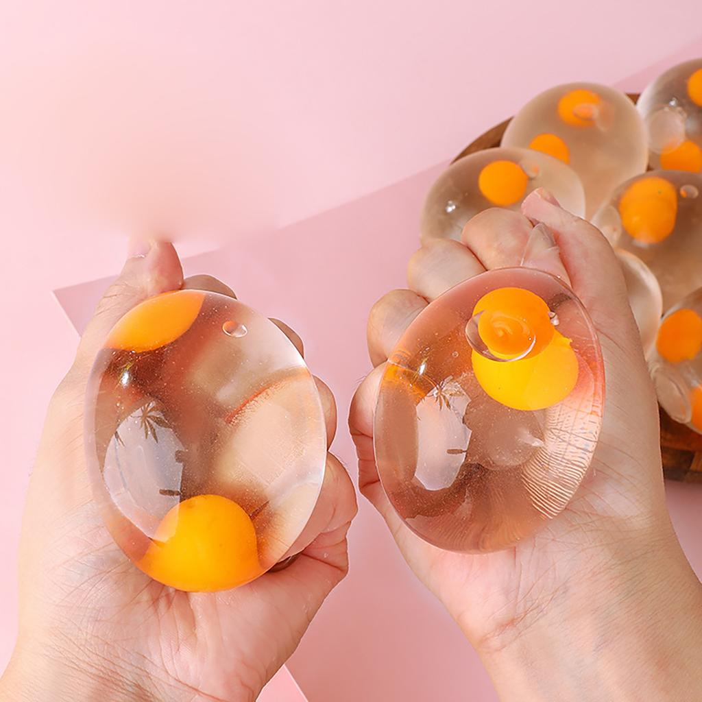6Pcsfun Egg Pinch - Transparent Egg Yolk Fun Squeeze, Easter Basket Filler, Novelty Stress Relief Gift