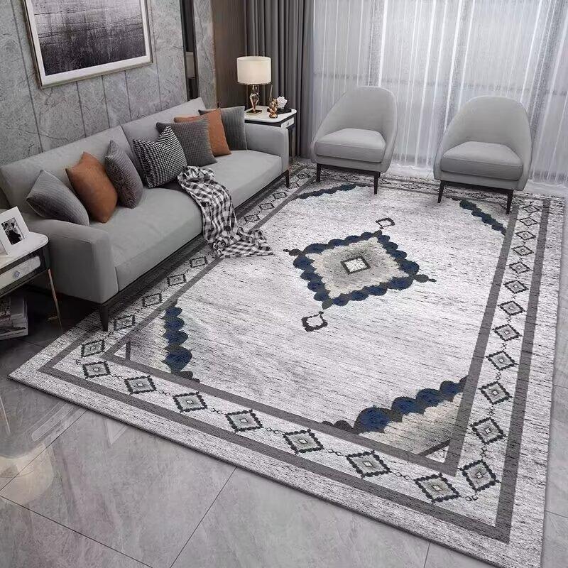 Klassischer Euroamerikanischer Faltteppich Verdickte Rückseite aus gewaschener Baumwolle Ethnischer Stil Bereichsteppich für Wohnzimmer Schlafzimmer Heimdekoration