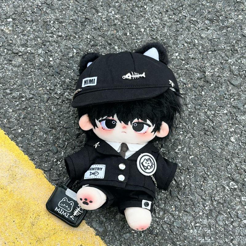 20cm Black Cat Butler Cotton Jacket Hoodie Outfit for Dolls - Free Shipping