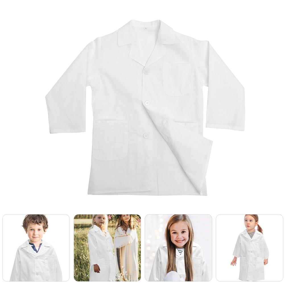 

Unisex Kids Lab Coat Science Doctor Toddler Costume White Scientist Clothes Doctor Cosplay Costume for Boys Girls Roleplay Party 71X46CM белый