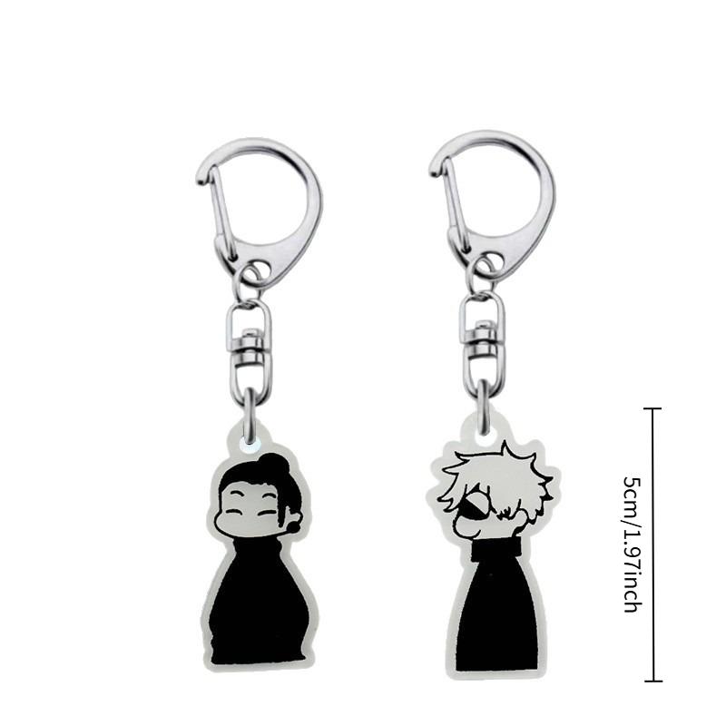Nieuwe Anime Jujutsu Kaisen Sleutelhanger Cosplay Geto Suguru Satoru Gojo Bijpassende Sleutelhanger Sleutelring Tas Sieraden Vakantiecadeaus 5cm white