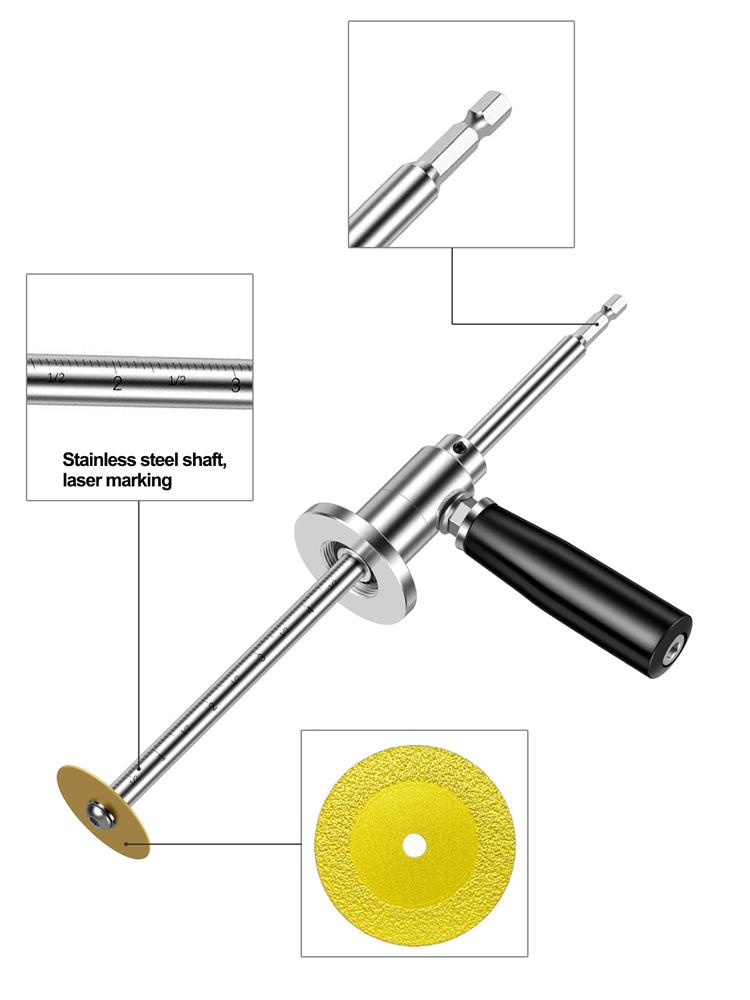 Invändig PVC-rörskärare med diamantkornskärskiva och handtag för 1-1/2 tum till 8 tum Schema 40 PVC-rör för slagborr