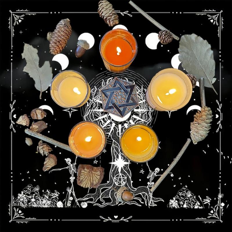 Mystical Moons Phase Tarots Cloth Thickened Nonslip Table Cloth Tarots Tablecloth for Spiritual Practices