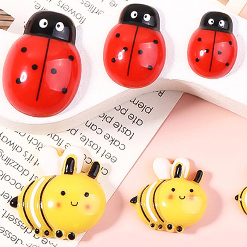 5Pcs Cartoon Bee Ladybug Cute Resin Jewelry Making Diy Decorative Accessories