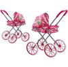 Leantoys Doll Pram With Large Wheels Foldable Patterns