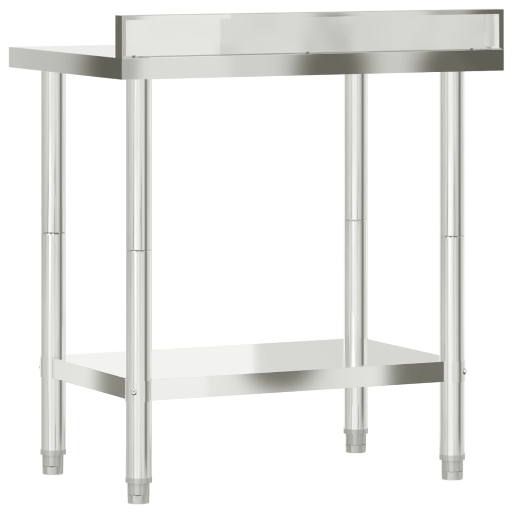 Vidaxl Kuchenny Stół Roboczy Z Rantem, 82,5X55X93 Cm, Stal Nierdzewna