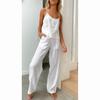 Costum de damă Slip Vest Pantaloni cu picior larg Costume Modă feminină Casual Seturi 2 piese Haine casual de casă Seturi pentru doamne