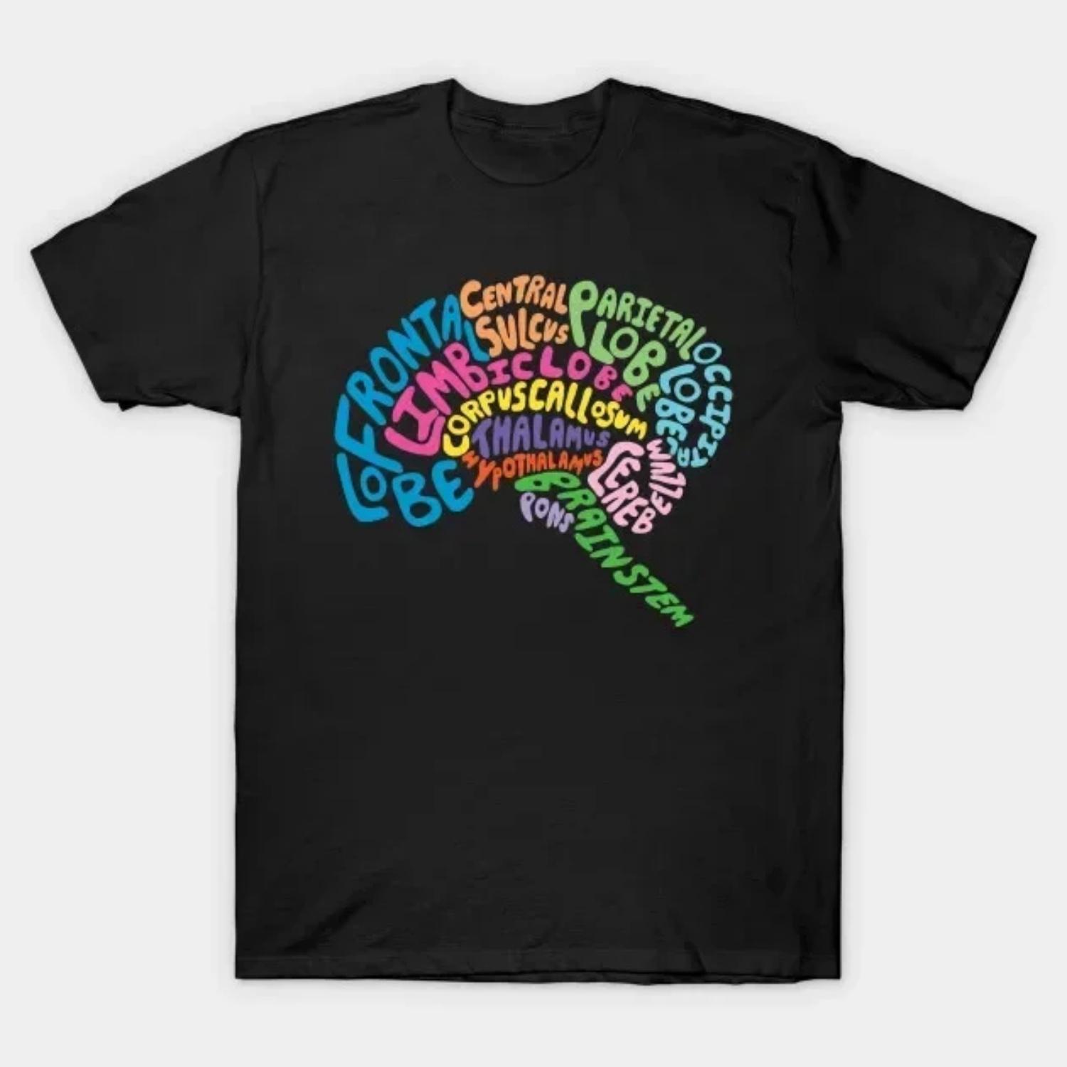 

Creative Design Brain Anatomy T-Shirt 100% Cotton O-Neck Summer Short Sleeve Casual Mens T-shirt Size S-3XL S чёрный